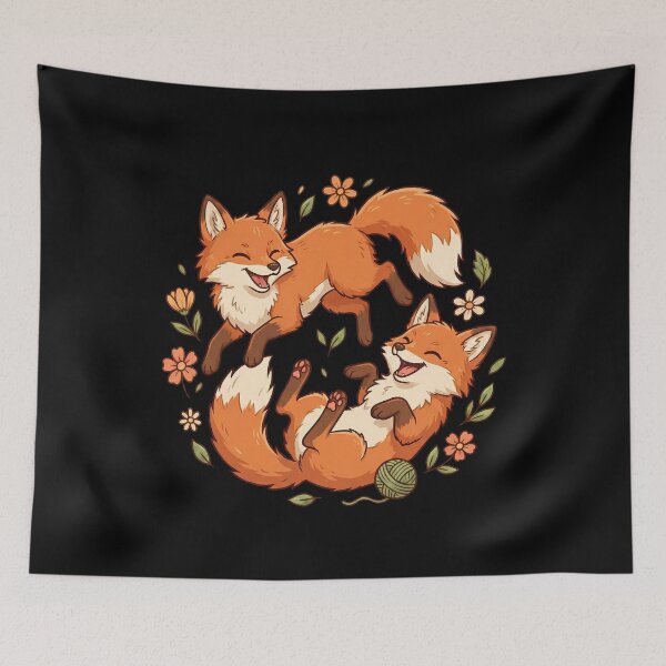 Item preview, Cute Playful Woodland Foxes Nature Animals designed and sold by k3rstman1.