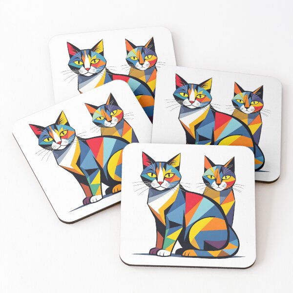 Item preview, Cubist cats designed and sold by PrintLabStudio.