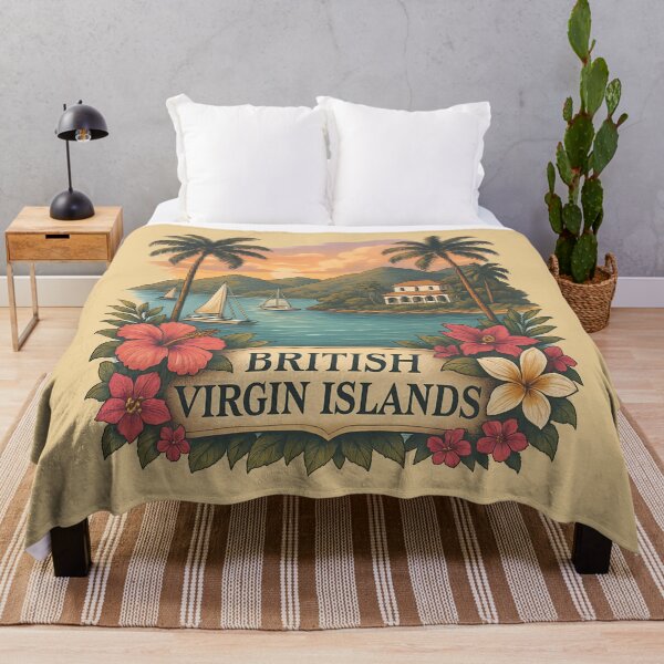 Item preview, British Virgin Islands Paradise – Crystal Waters, Sailing Boats & Tropical Villa Travel Print designed and sold by MAGICKEY2024.