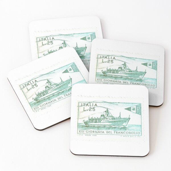 Item preview, Italian Italy Ship Vintage Green Postage Stamp designed and sold by red-amber65.
