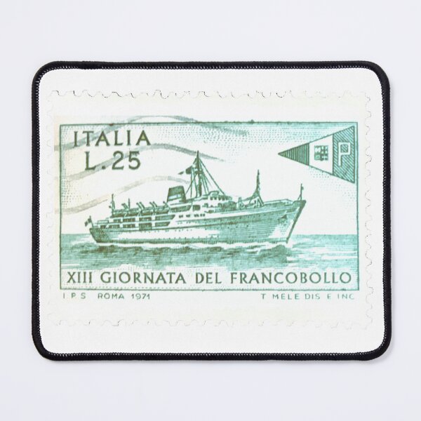 Item preview, Italian Italy Ship Vintage Green Postage Stamp designed and sold by red-amber65.