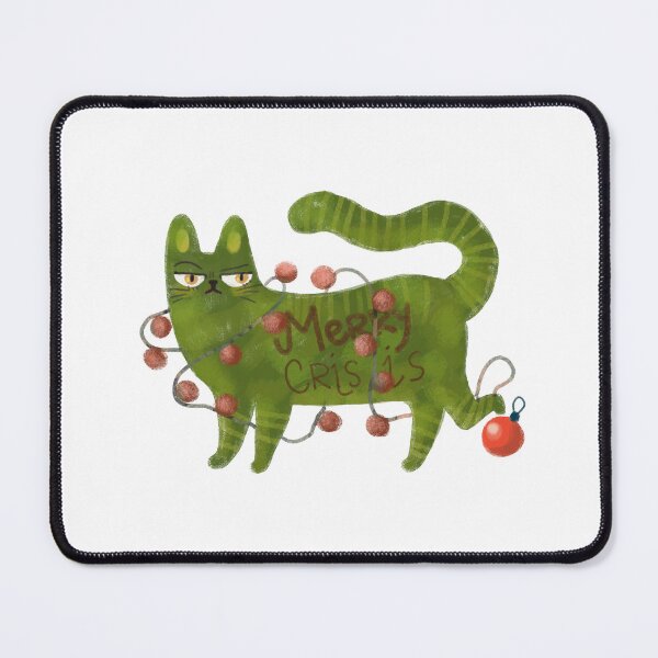 Item preview, A cat who doesn't like Christmas, merry crisis, Christmas memes, green cat designed and sold by Dormitria.
