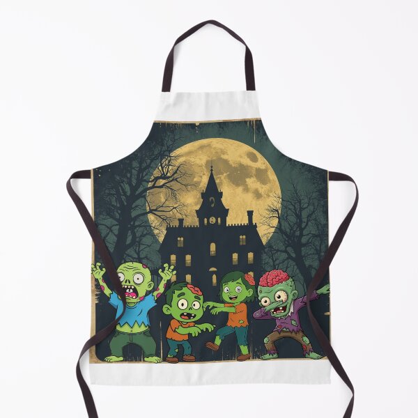 Item preview, vintage horror poster look with cute zombies designed and sold by tsintsinshop.