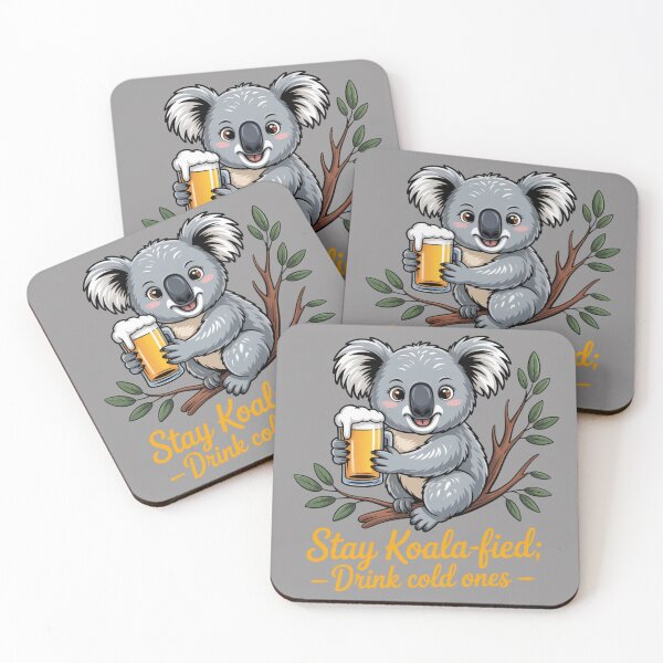 Item preview, Koala Happy Hour: Koala Edition - Funny Emu Animal Drinking T-Shirt designed and sold by Grang Art Artistic Designs.