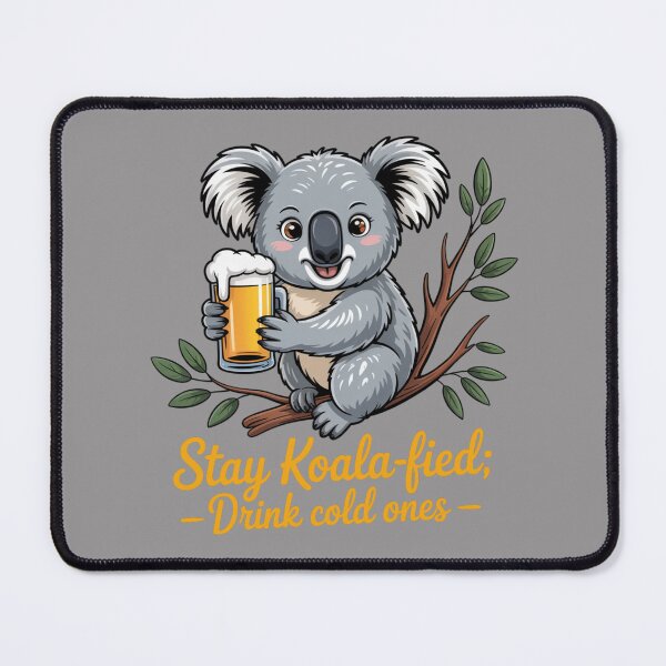 Item preview, Koala Happy Hour: Koala Edition - Funny Emu Animal Drinking T-Shirt designed and sold by Grang Art Artistic Designs.