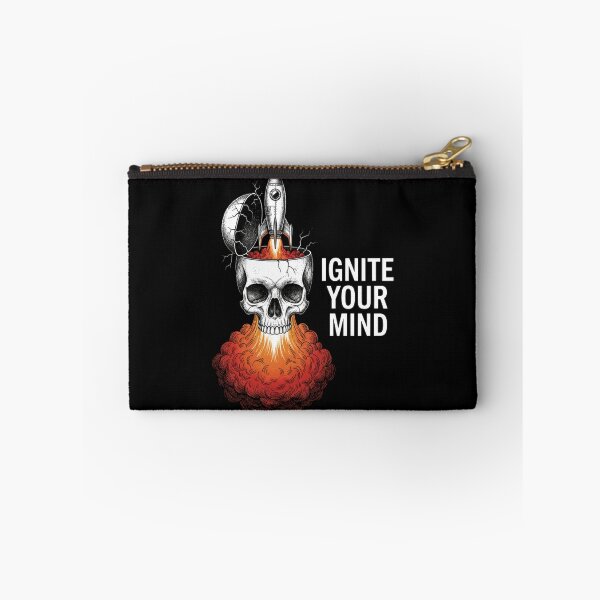 Item preview, Ignite Your Mind Rocket Launching From Skull Surreal Space Art designed and sold by SerenadeArtHub.