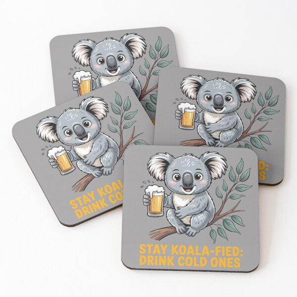 Item preview, Eucalyptus & Beer Koala: Koala Edition - Funny Emu Animal Drinking T-Shirt designed and sold by Grang Art Artistic Designs.