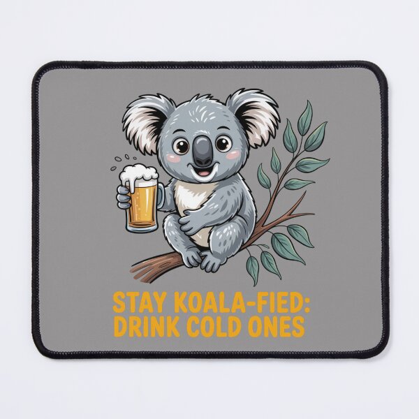 Item preview, Eucalyptus & Beer Koala: Koala Edition - Funny Emu Animal Drinking T-Shirt designed and sold by Grang Art Artistic Designs.