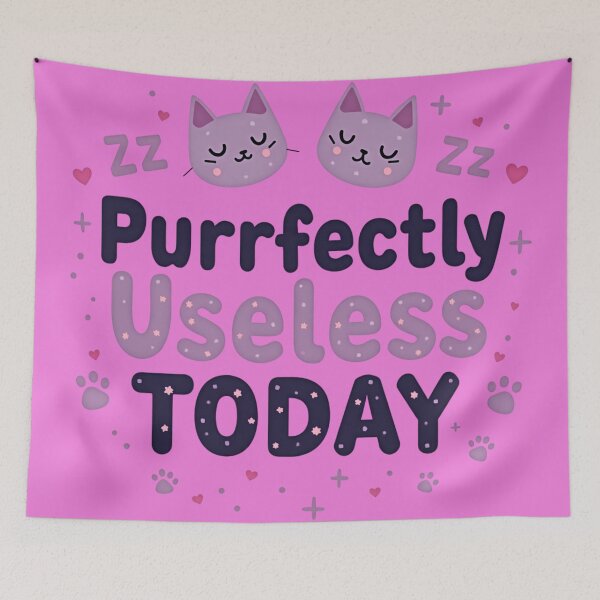 Item preview, Purrfectly Useless Today | Cute Sleepy Cat Design designed and sold by TroyTheTerrific.