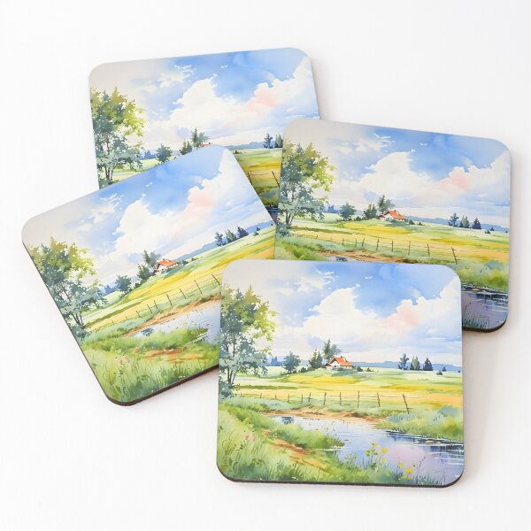Item preview, Countryside Watercolor Background 04 designed and sold by CharlieDesings.