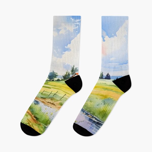 Item preview, Countryside Watercolor Background 04 designed and sold by CharlieDesings.
