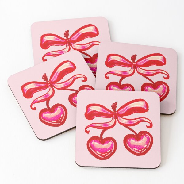 Item preview, Preppy Vintage Hot Pink Cherry Bow  designed and sold by BluwTuwip.