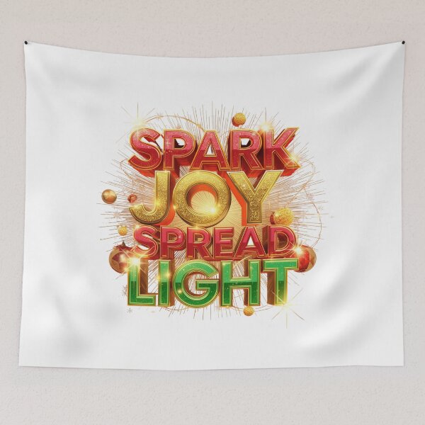 Item preview, Spark Joy Spread Light – Luxury Gold Christmas Glow Typography designed and sold by Aarvya Fashion Club ( A.F.C ).