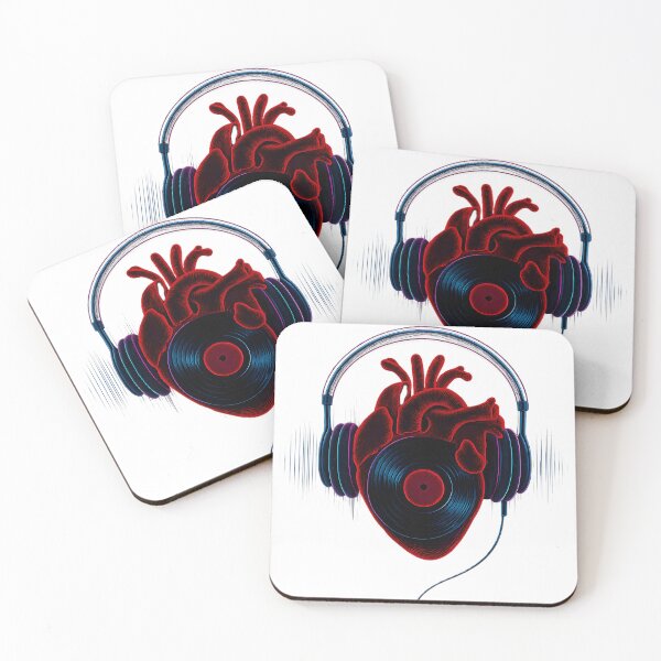 Item preview, Neon Vinyl Heart – Music Lover Glow Art with Headphones & Soundwaves designed and sold by GrafiXT.