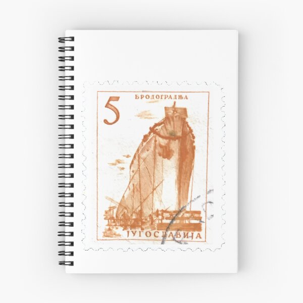 Item preview, Vintage Orange Ship Postage Stamp designed and sold by red-amber65.