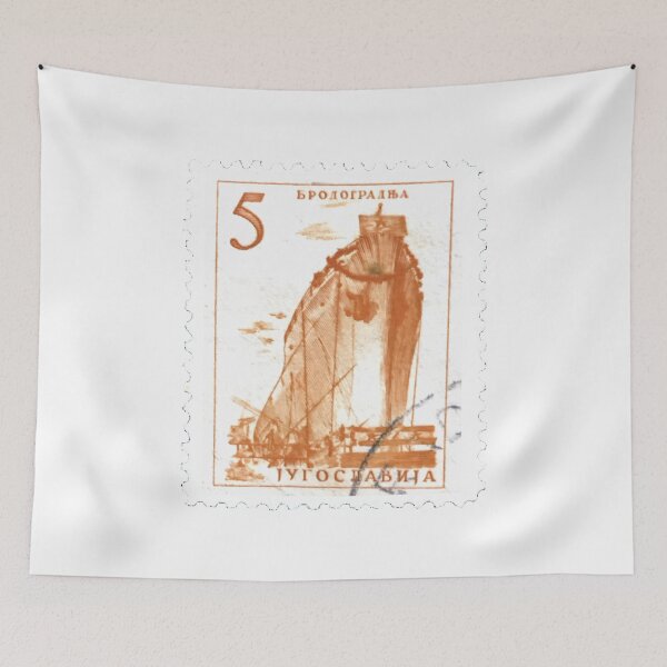 Item preview, Vintage Orange Ship Postage Stamp designed and sold by red-amber65.