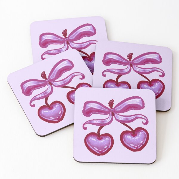 Item preview, Preppy Vintage Coquette Purple Cherry Bow  designed and sold by BluwTuwip.