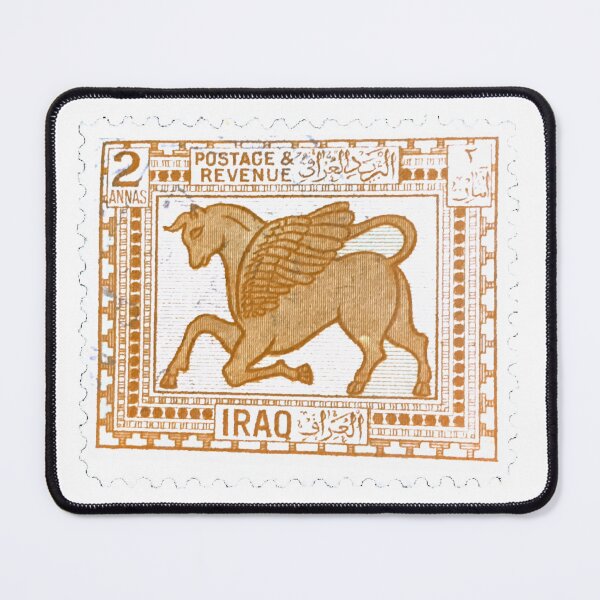 Item preview, Iraq Flying Horse Vintage Brown Postage Stamp designed and sold by red-amber65.
