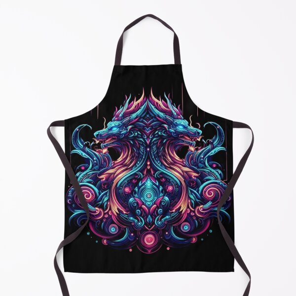 Item preview, Neon Twin Dragon – Psychedelic Fantasy Art designed and sold by Dogandesighn.