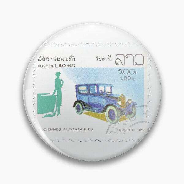 Item preview, Lao Blue Automobile Car Vintage Postage Stamp designed and sold by red-amber65.