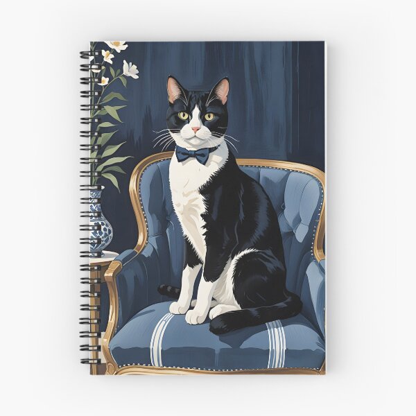 Item preview, A dapper tuxedo cat on a chair designed and sold by Ponted.