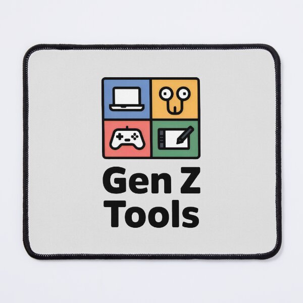 Item preview, Gen Z Tools Grid Design with Laptop, Gamepad, Drawing Tablet and Plug-Face Icon designed and sold by SplashTastic.