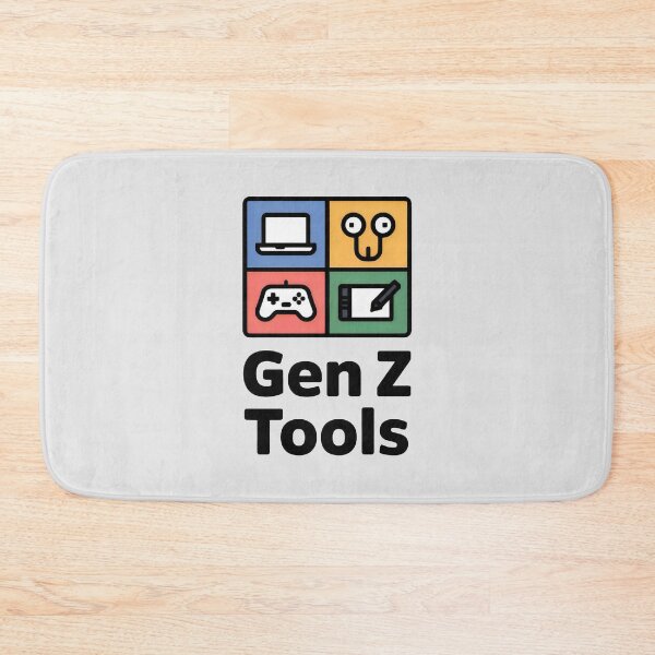 Item preview, Gen Z Tools Grid Design with Laptop, Gamepad, Drawing Tablet and Plug-Face Icon designed and sold by SplashTastic.