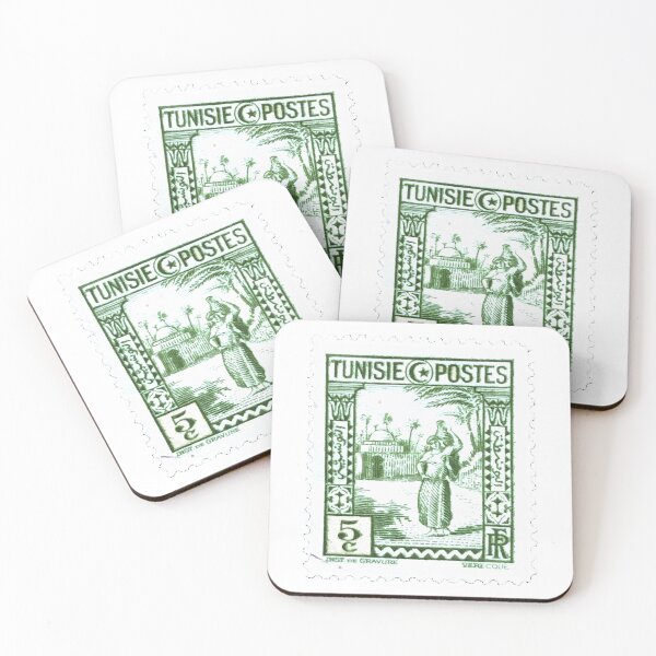 Item preview, Tunisia Poste Green Vintage Postage Stamp designed and sold by red-amber65.