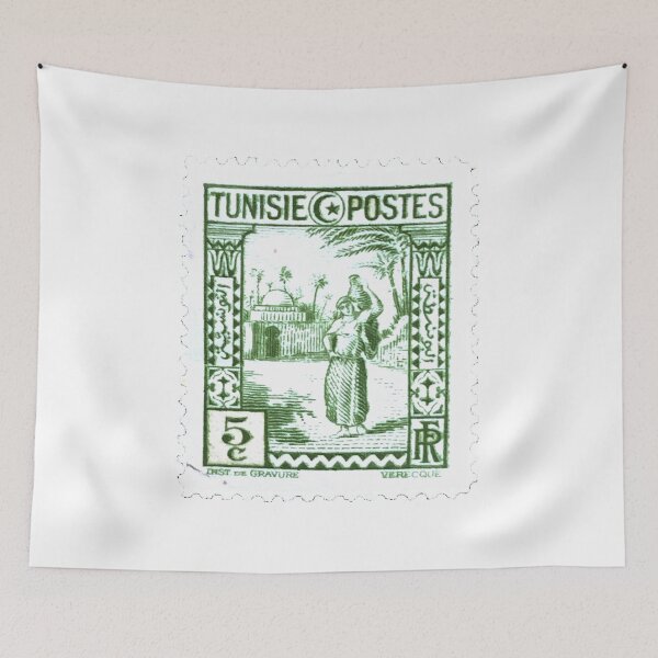 Item preview, Tunisia Poste Green Vintage Postage Stamp designed and sold by red-amber65.