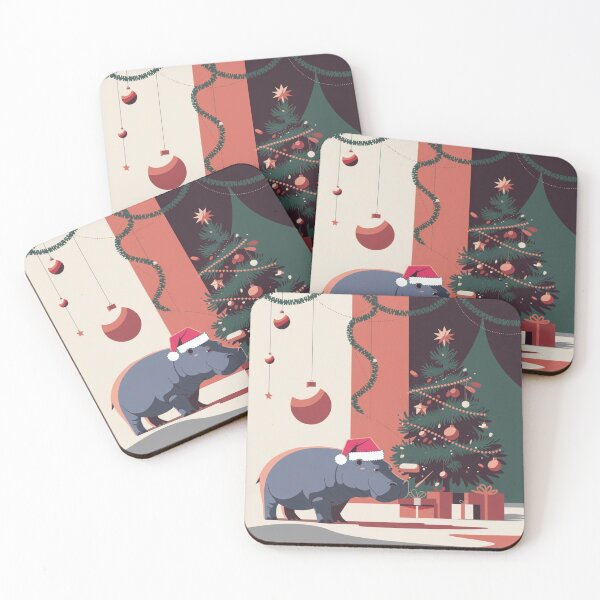 Item preview, Hippo Christmas Night designed and sold by NeatThingLover.