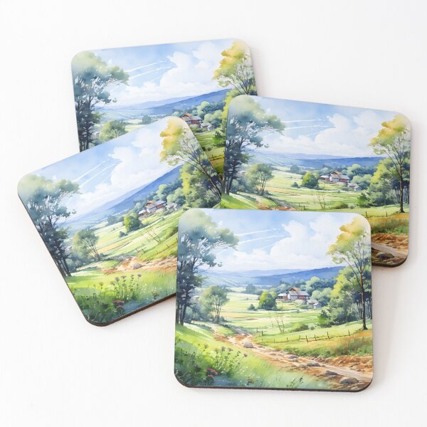 Item preview, Countryside Watercolor Background 08 designed and sold by CharlieDesings.