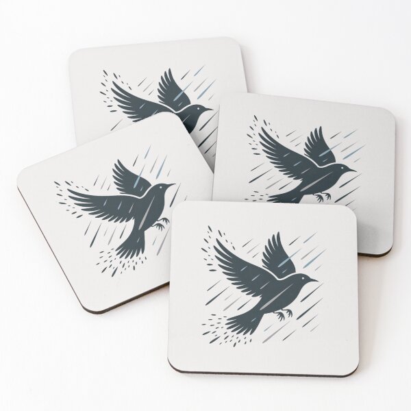 Item preview, a bird flying alone in the pouring rain designed and sold by 123ks.