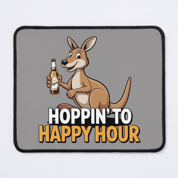 Item preview, Hopping To Happy Hour: Funny Kangaroo Animal Drinking T-Shirt designed and sold by Grang Art Artistic Designs.