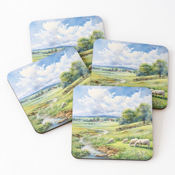 Item preview, Countryside Watercolor Background 09 designed and sold by CharlieDesings.