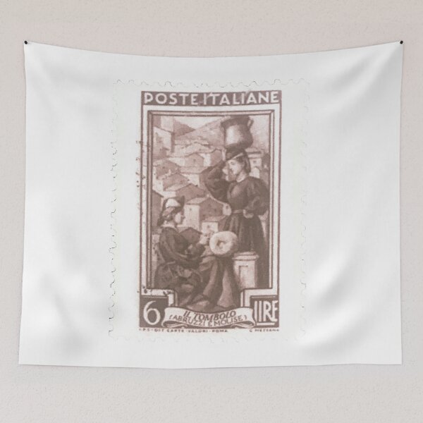 Item preview, Italian Sepia Brown Italy Vintage Postage Stamp designed and sold by red-amber65.