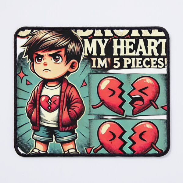 Item preview, Sad Cartoon Boy Heartbreak Design – Emotional Broken Heart T-Shirt | Cute Aesthetic Shirt & Sticker Art designed and sold by zevorgue.
