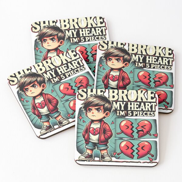 Item preview, Sad Cartoon Boy Heartbreak Design – Emotional Broken Heart T-Shirt | Cute Aesthetic Shirt & Sticker Art designed and sold by zevorgue.