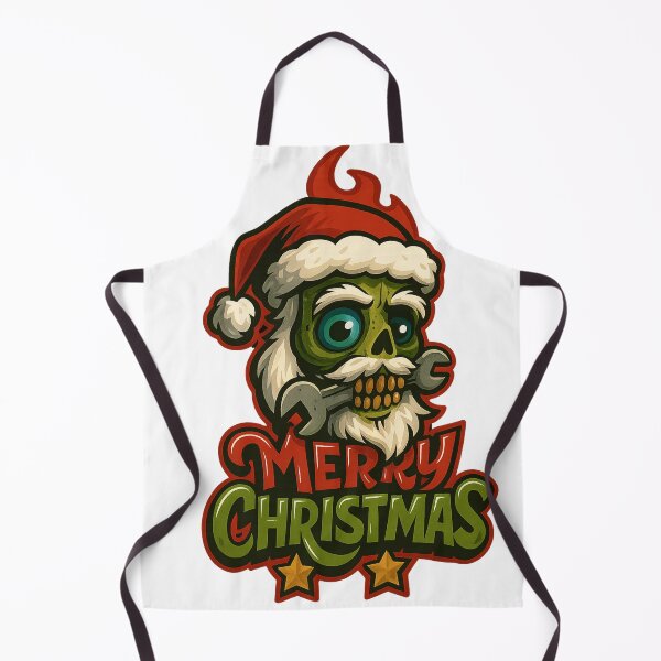 Item preview, Merry Christmas Mechanic Santa Skull – Tough Holiday Workshop Style designed and sold by BrodaVibe.