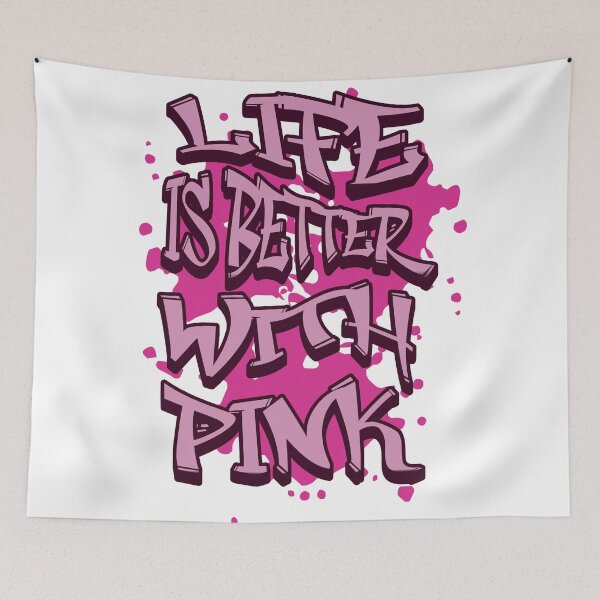 Item preview, "Life Is Batter With Pink" Quote Design designed and sold by GlamourCutieAI.