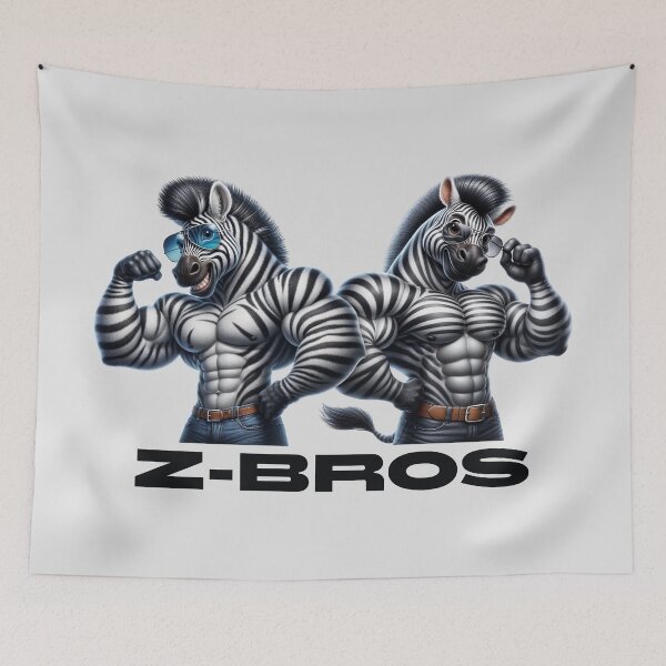 Item preview, Z-BROS Cool Muscular Zebras designed and sold by QuirkySpark.