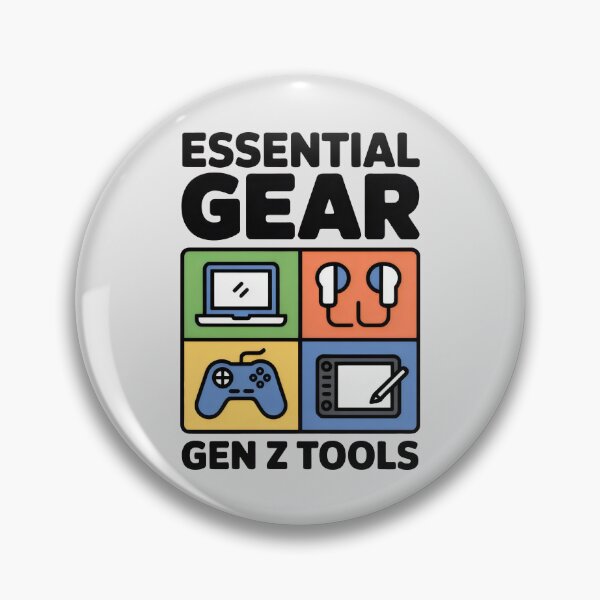 Item preview, Essential Gen Z Tools Grid Design with Laptop, Earphones, Gamepad and Drawing Tablet designed and sold by SplashTastic.