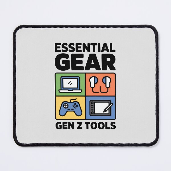 Item preview, Essential Gen Z Tools Grid Design with Laptop, Earphones, Gamepad and Drawing Tablet designed and sold by SplashTastic.