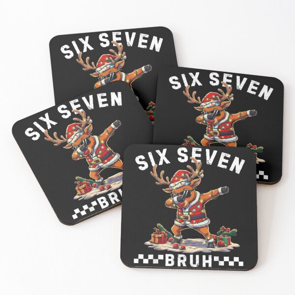 Item preview, Six Seven Bruh Dabbing Reindeer Wearing Santa Suit and Christmas Lights designed and sold by Aladino Tamayo.