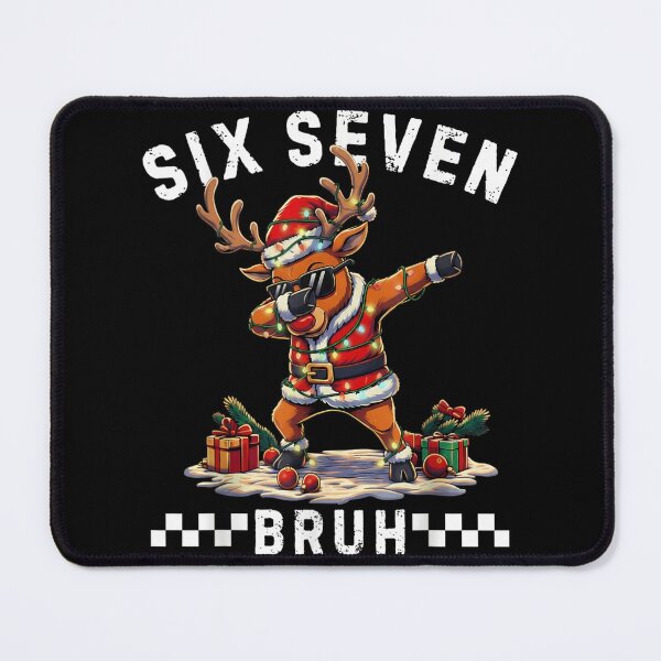 Item preview, Six Seven Bruh Dabbing Reindeer Wearing Santa Suit and Christmas Lights designed and sold by Aladino Tamayo.