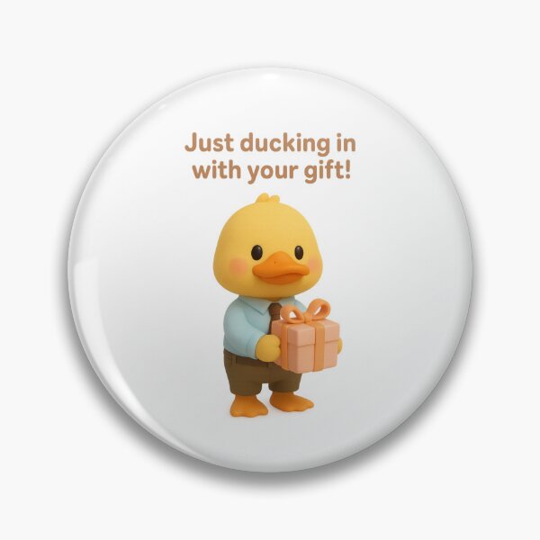 Item preview, Cute Duck in Office Wear Holding Gift - Just Ducking In With Your Gift | Kawaii Funny Work Office Art designed and sold by Moons Studio.