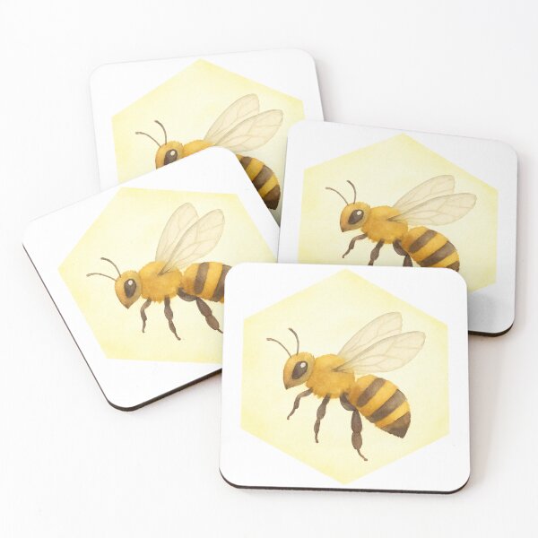 Artikelvorschau, Honey Bee Minimal | Gelber Hex-Pinsel entworfen und verkauft von Polariszero.