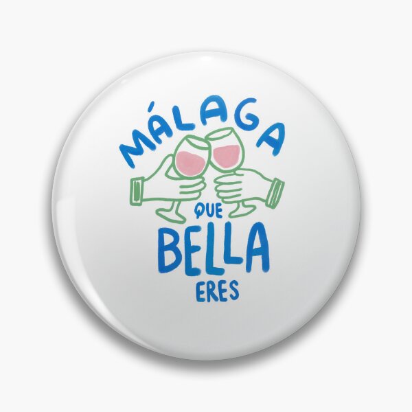Item preview, Málaga Que Bella Eres” Spanish Quote Design with Toasting Wine Glasses – Colorful Hand Drawn Illustration designed and sold by Tropical Blood.