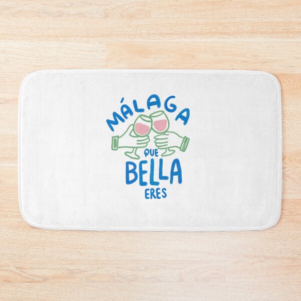 Item preview, Málaga Que Bella Eres” Spanish Quote Design with Toasting Wine Glasses – Colorful Hand Drawn Illustration designed and sold by Tropical Blood.