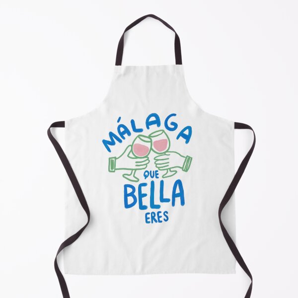 Item preview, Málaga Que Bella Eres” Spanish Quote Design with Toasting Wine Glasses – Colorful Hand Drawn Illustration designed and sold by Tropical Blood.