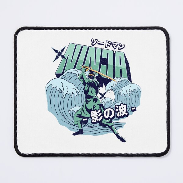 Item preview, Shadow Wave Warrior: Retro Japanese Ninja Swordman designed and sold by finkelart.